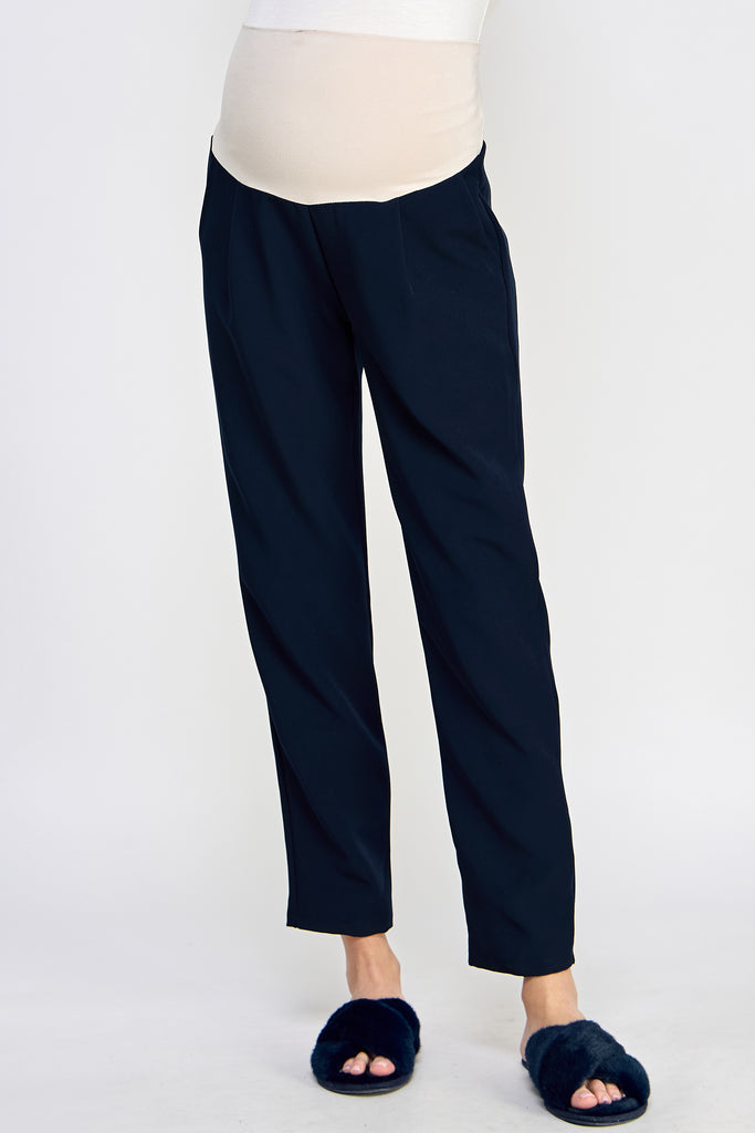 Navy Relax Fit Super Soft Rayon Band Maternity Pants