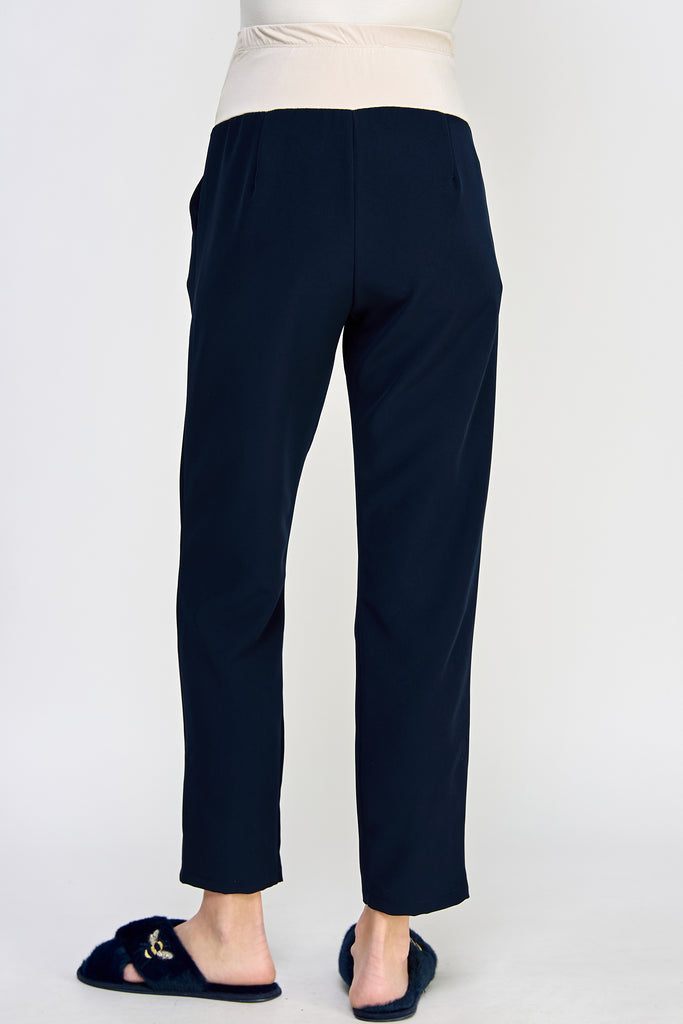 Navy Relax Fit Super Soft Rayon Band Maternity Pants