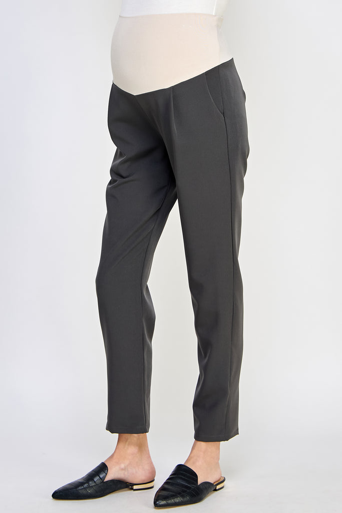 Charcoal Relax Fit Super Soft Rayon Band Maternity Pants