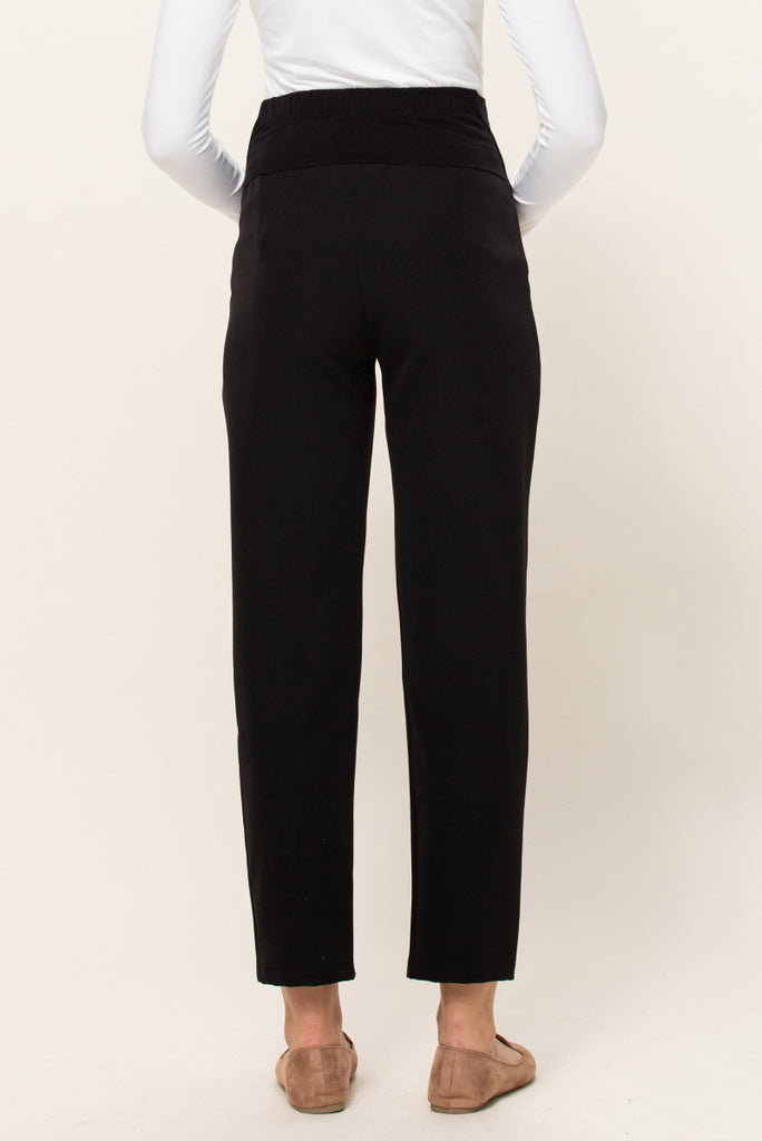 Relax Fit Super Soft Rayon Band Maternity Pants in Black