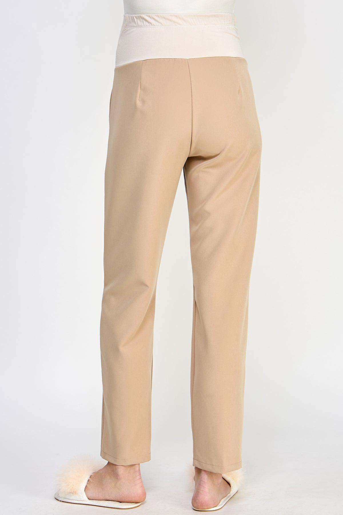 Khaki Relax Fit Super Soft Rayon Band Maternity Pants
