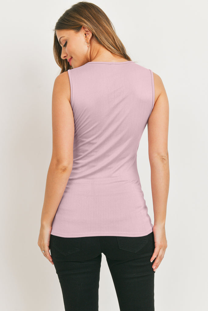 Lavender Side Ruching Maternity/Nursing Tank Top