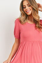 Mauve Bubble Sleeve Top with Open Back Keyhole Tie