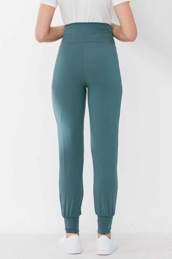 Sea Blue Maternity Waistband Jogger Pant with Pockets