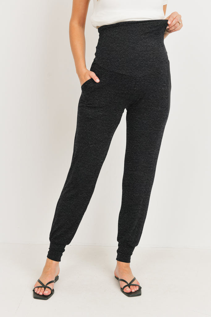 Black Maternity Waistband Jogger Pant with Pockets