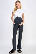 Charcoal French Terry Straight Leg Yoga Pants