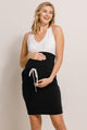 Black Soft French Terry Waist Band with Drawstring Maternity Skirt