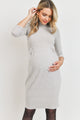 Cashmere Like Sweater Knit Front Pleat Maternity Dress