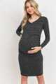 Two-Tone Sweater Knit Fitted Maternity/Nursing Dress