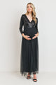 Black Sequin Maternity Party Dress