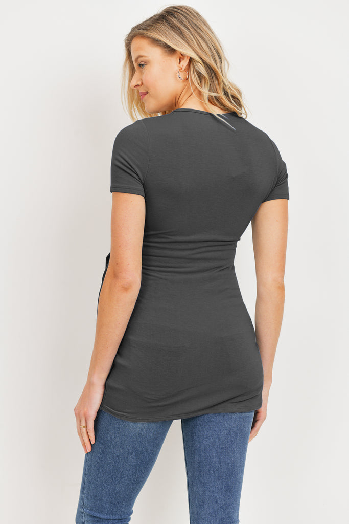 Black Surplice Maternity/Nursing Top