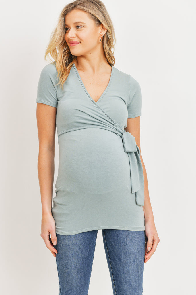 Sage Surplice Maternity/Nursing Top