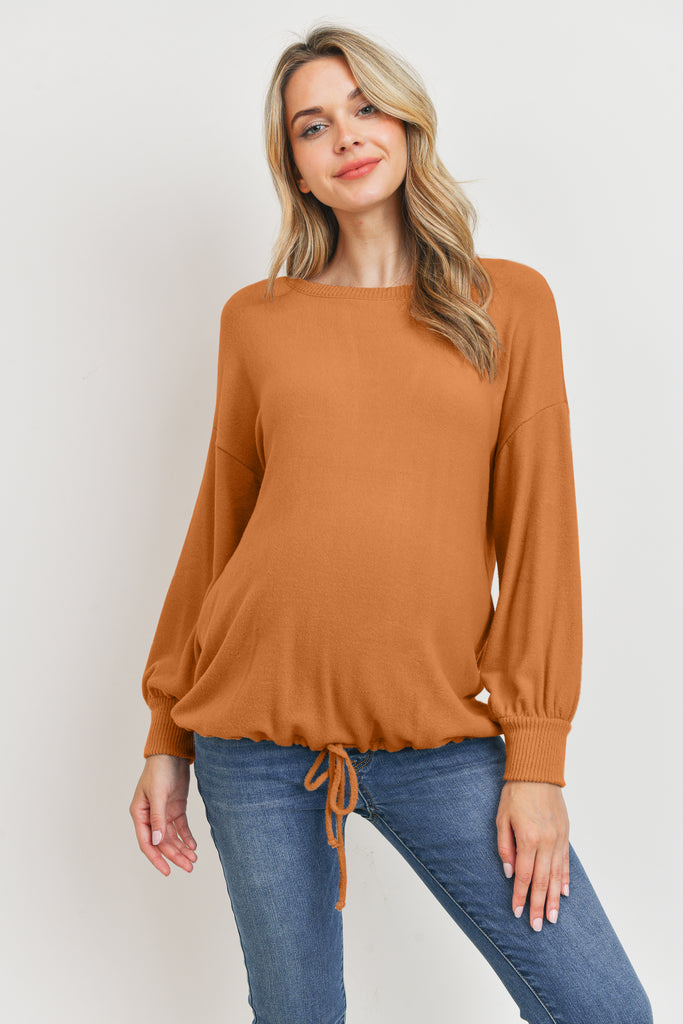 Rust Rayon Rich Hacci Brushed Maternity Tunic