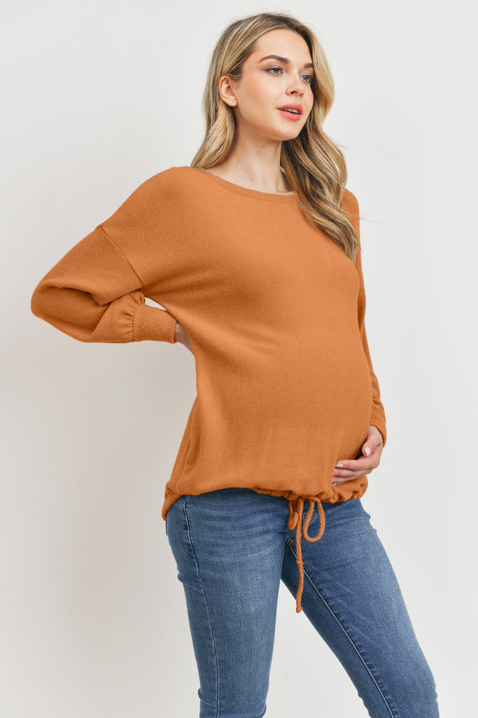 Rust Rayon Rich Hacci Brushed Maternity Tunic