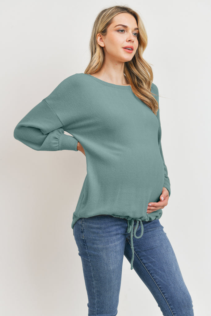 Teal Rayon Rich Hacci Brushed Maternity Tunic