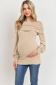 Taupe Cashmere Like Sweater Knit Off Shoulder Top