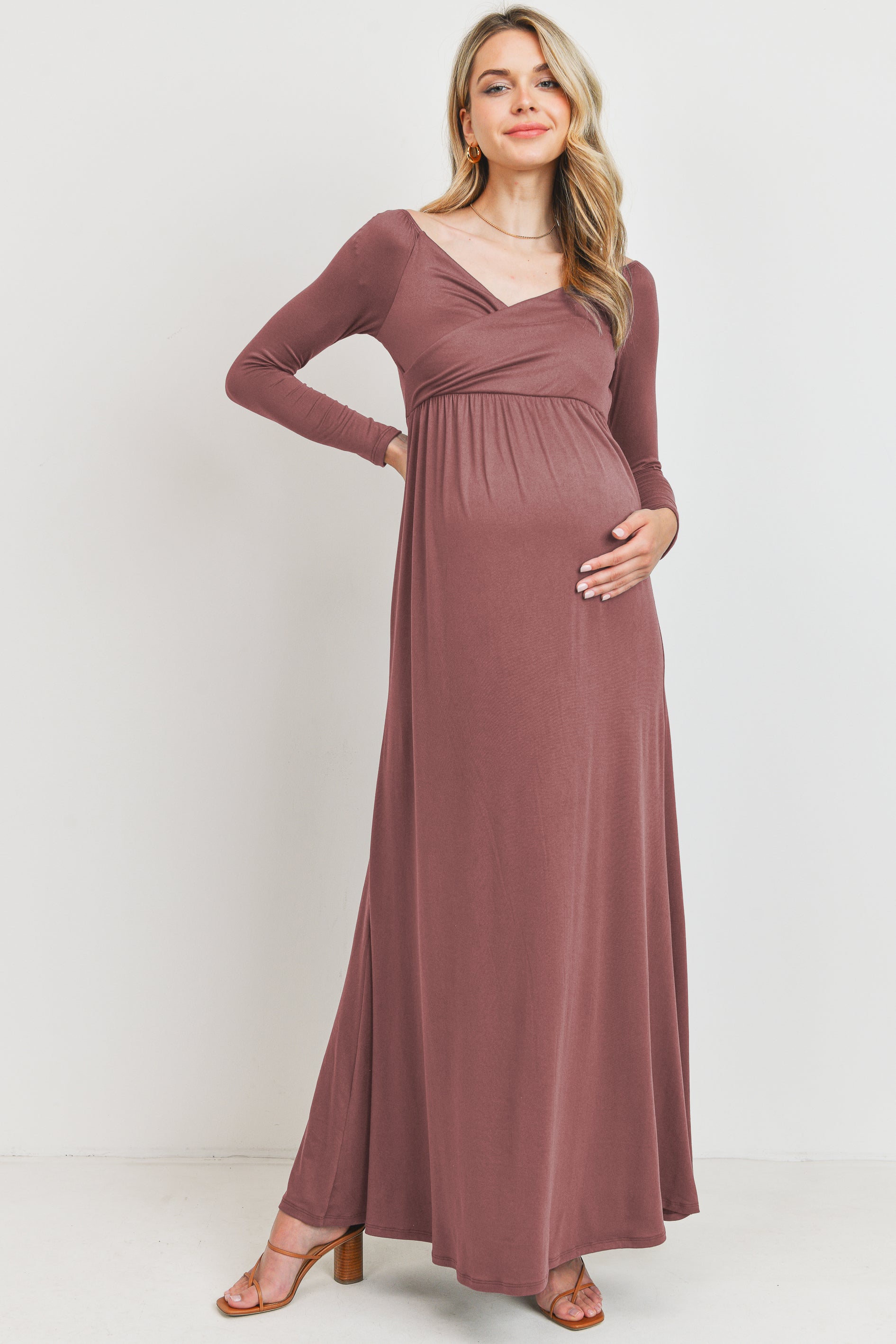 PinkBlush Black Lace Mesh Overlay Maternity Plus Maxi Dress