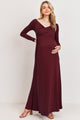 Off Shoulder or Wide V-Neck Maternity Maxi Dress