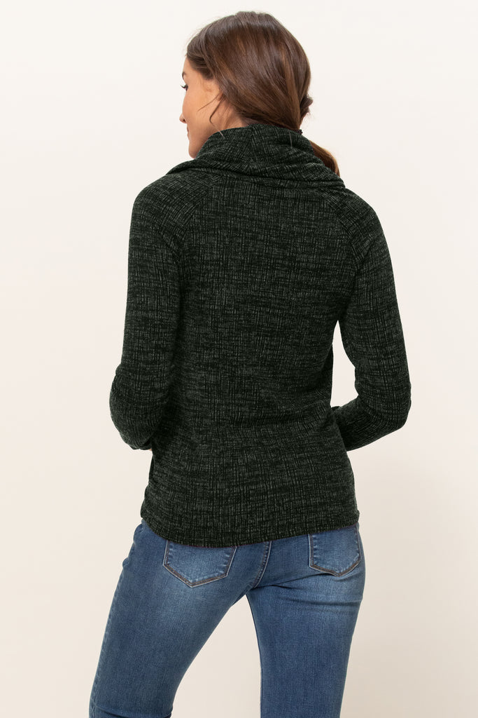 Olive Cowl Neck Sweater Knit Maternity Top
