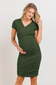 Wrap Top With Side Ruched Maternity Dress