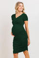 Wrap Top With Side Ruched Maternity Dress