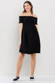 Off Shoulder Smocked Top Maternity Dress