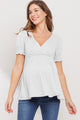White V-Neck Wrapped Maternity/Nursing Top