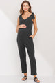 Adjustable Tie-Sleeve Maternity Jumpsuit