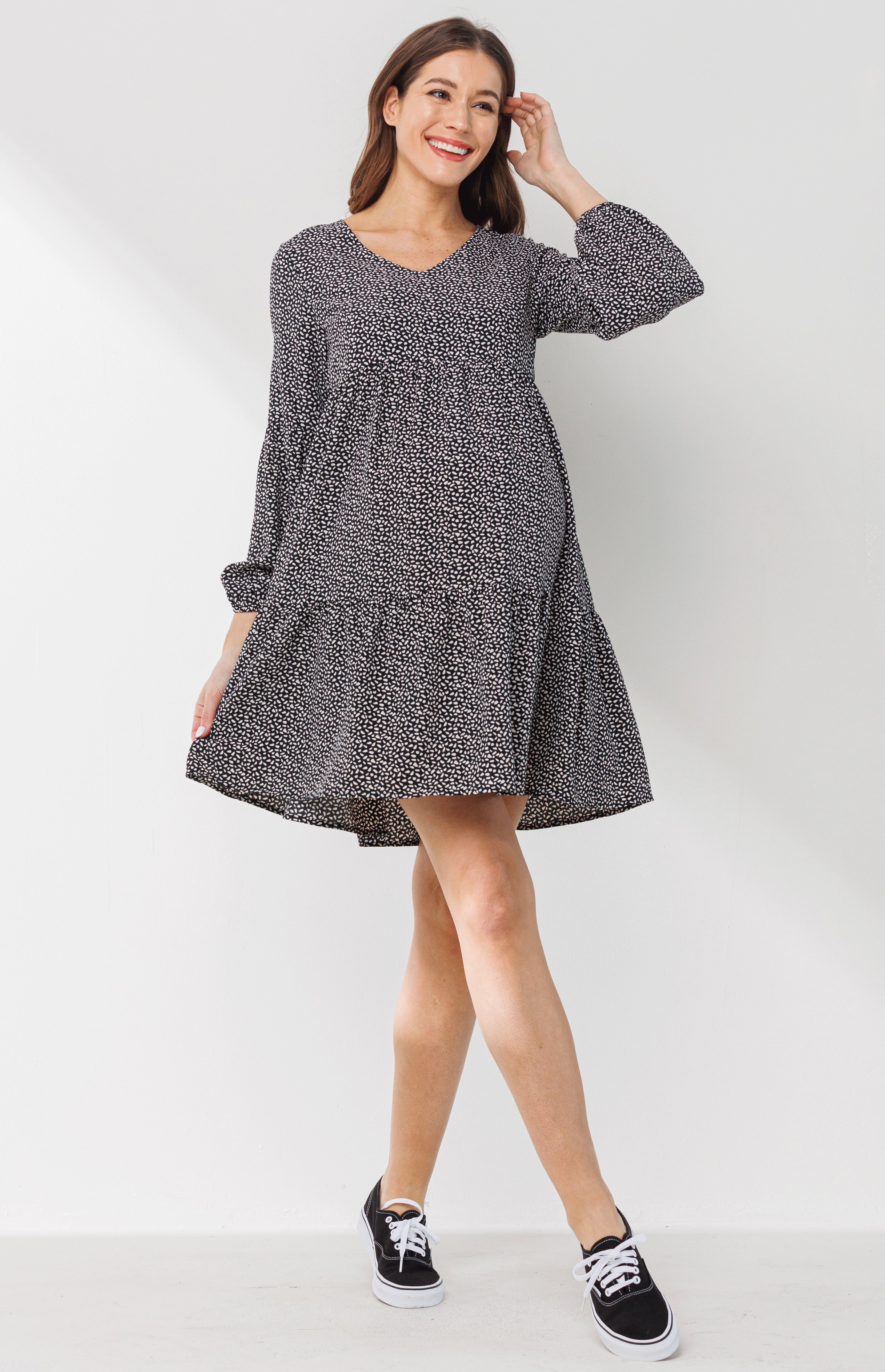 peasant sleeve mini dress Mixed Peasant Sleeve Dress For Girls