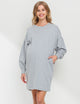 Heather Grey Crew Neck Maternity Sweater Dress w/ Pockets
