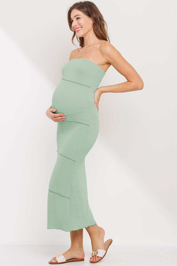 Sage Tube Maternity Maxi Dress