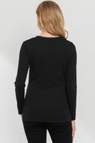 Black Square Neck Ruched Side Maternity Top