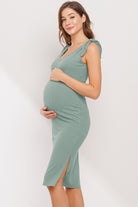 Mint Sleeveless Shoulder Tie Nursing Dress Side View