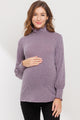 Purple Turtle Neck Long Sleeve Sequin Maternity Top