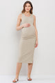 Ribbed Knit Maternity Dress with Side Ruching