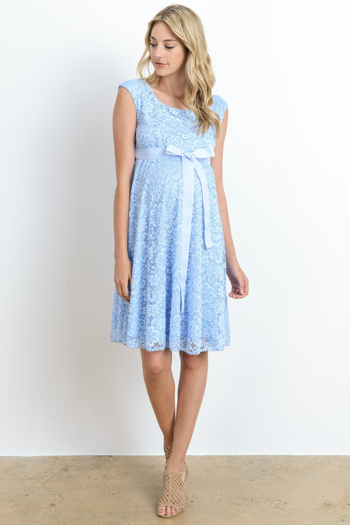 Aqua Libby Lace Cap Sleeve Maternity Dress