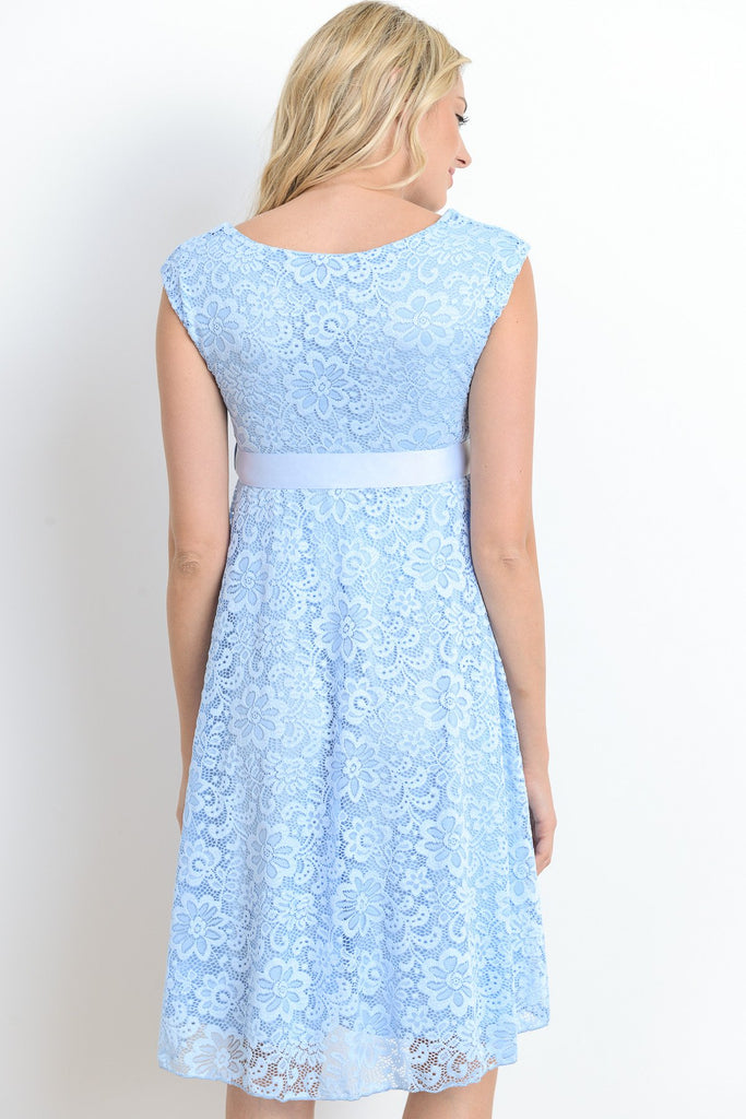 Aqua Libby Lace Cap Sleeve Maternity Dress