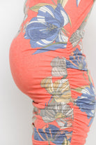 Red Cold Shoulder Bodycon Maternity Dress