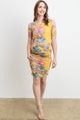 Yellow Cold Shoulder Bodycon Maternity Dress