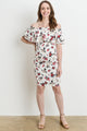 Double Ruffle Off Shoulder Maternity Dress, Stems