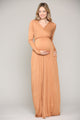 Camel Long Sleeve Maternity/Nursing Maxi Dress
