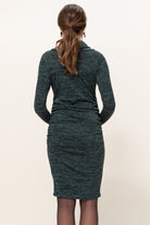 Green Cowl Neck Long Sleeve Maternity Sweater Dress
