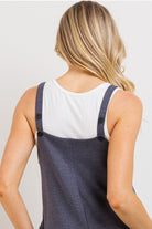 Navy Zipper Front with Adjustable Shoulder Maternity Jumpsuit