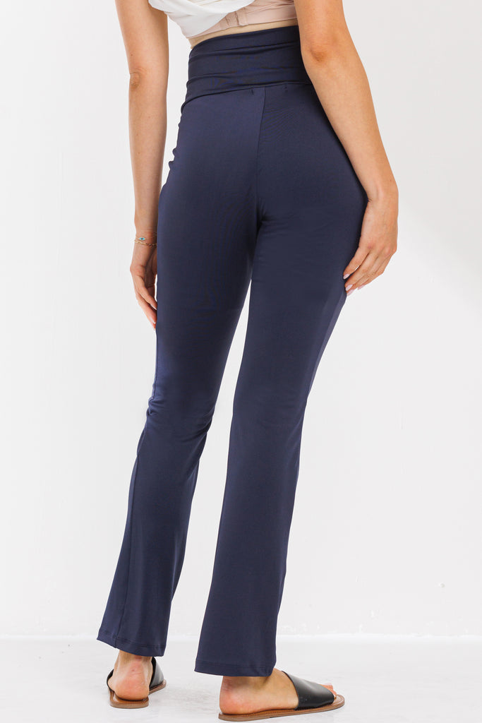 Navy High Waisted Straight Leg Yoga Maternity Leggings