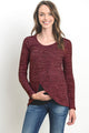 Burgundy/Black Tulip Hem Long Sleeve Maternity & Nursing Top