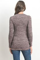 Dusty Rose/Black Tulip Hem Long Sleeve Maternity & Nursing Top