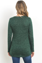 Green/Grey Tulip Hem Long Sleeve Maternity & Nursing Top