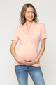 Solid Short Sleeve Maternity & Nursing Surplice Top