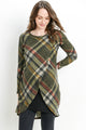 Olive Plaid Knit Maternity & Nursing Sweater Tunic