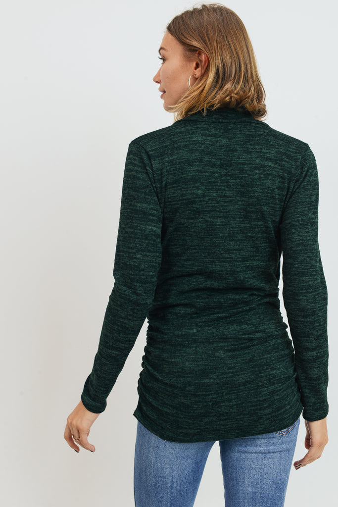 Green Tunic Sweater Maternity Top